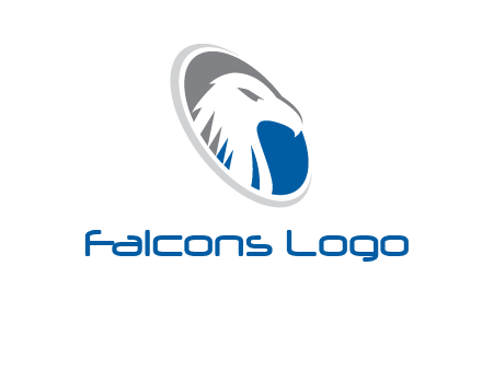 hawk in swoosh oval animal logo