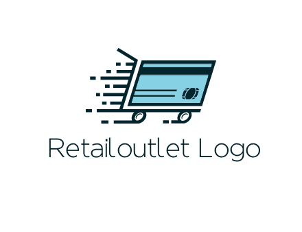 shopping cart with credit card logo for retail