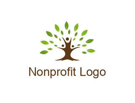 people forming a tree for a NGO or therapy logo