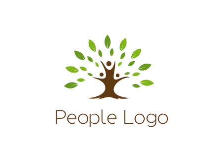 people forming a tree for a NGO or therapy logo