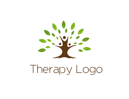 people forming a tree for a NGO or therapy logo