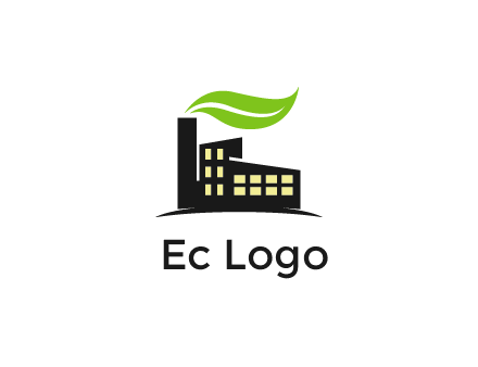 recycle logo with an industry emitting green waves instead of smoke