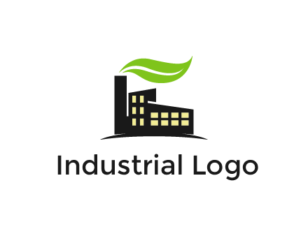 recycle logo with an industry emitting green waves instead of smoke