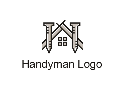nails strategically placed to build a home or house