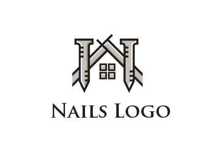 nails strategically placed to build a home or house