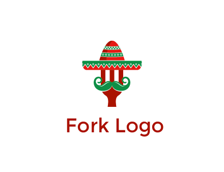 Mexican restaurant logo displaying a fork wearing a sombrero