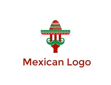 Mexican restaurant logo displaying a fork wearing a sombrero