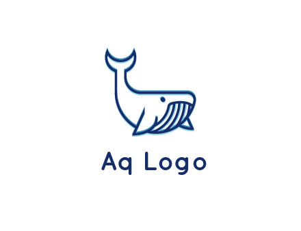 whale icon for aquarium logo