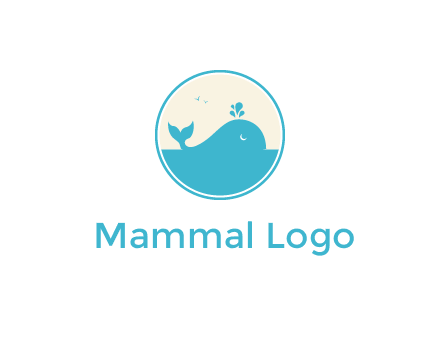 aquarium logo with a whale swimming in the ocean