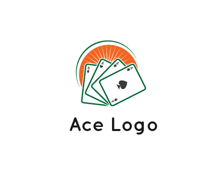 gambling logo with all aces of a card deck