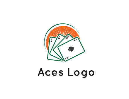 gambling logo with all aces of a card deck