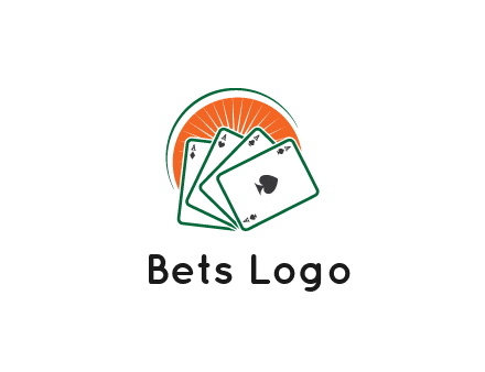 gambling logo with all aces of a card deck