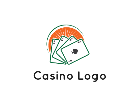 gambling logo with all aces of a card deck