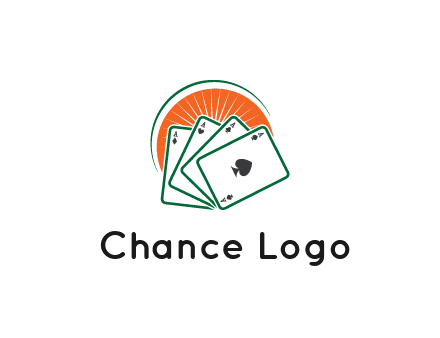 gambling logo with all aces of a card deck