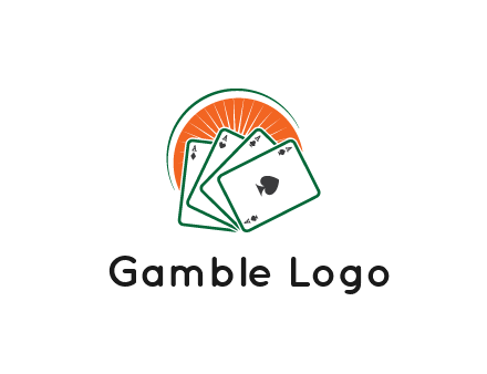 gambling logo with all aces of a card deck