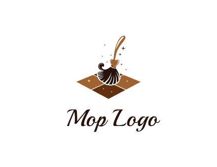 mop cleaning the floor logo for cleaning or janitorial service