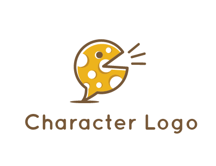 chat or speech bubble made of cheese logo