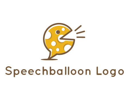 chat or speech bubble made of cheese logo