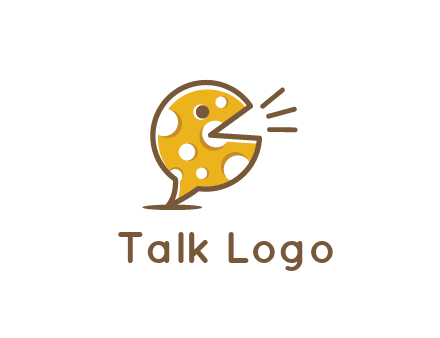 chat or speech bubble made of cheese logo