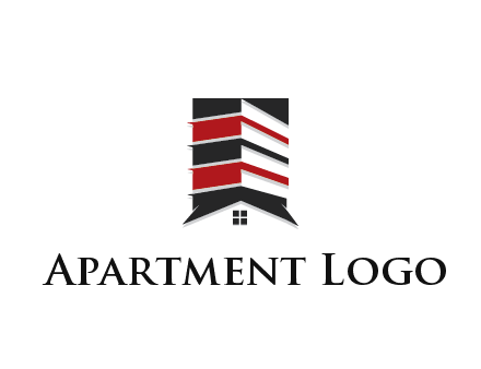 highrise building over house logo