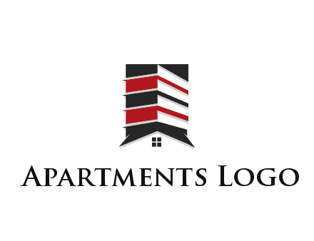 highrise building over house logo