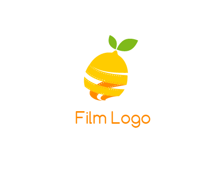 lemon unraveling into film negative logo