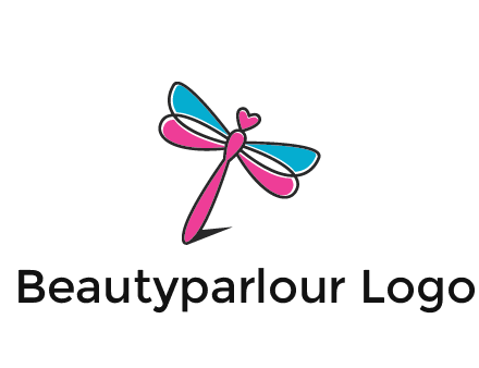 dragonfly with hearts beauty logo