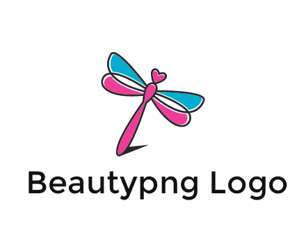 dragonfly with hearts beauty logo