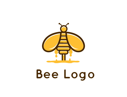 honey bee dripping with honey logo