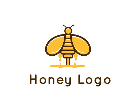 honey bee dripping with honey logo