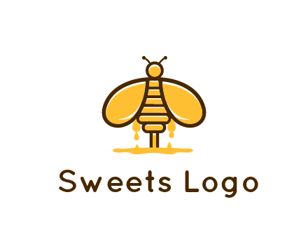 honey bee dripping with honey logo