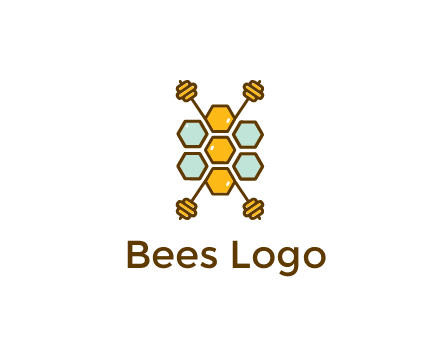 honeycomb and bees logo