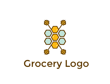 honeycomb and bees logo