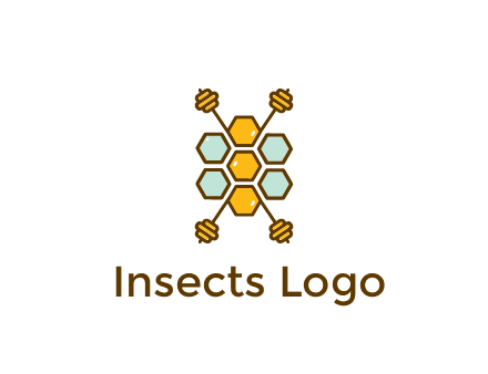 honeycomb and bees logo