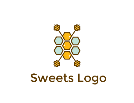 honeycomb and bees logo