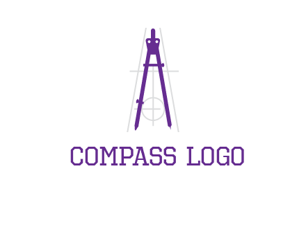 drawing compass with geometric lines logo