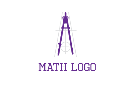 drawing compass with geometric lines logo