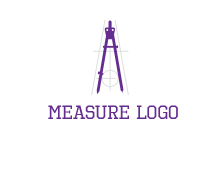 drawing compass with geometric lines logo