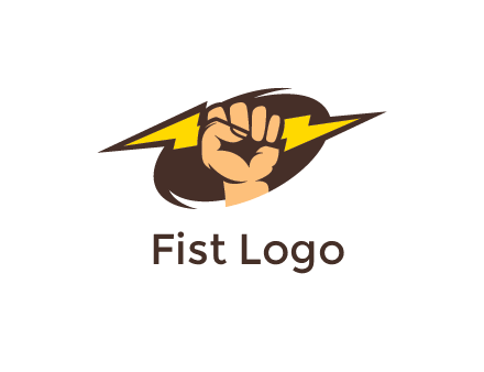 fist holding a lightening bolt in energy logo