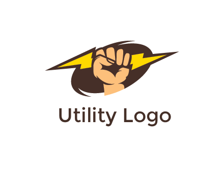 fist holding a lightening bolt in energy logo