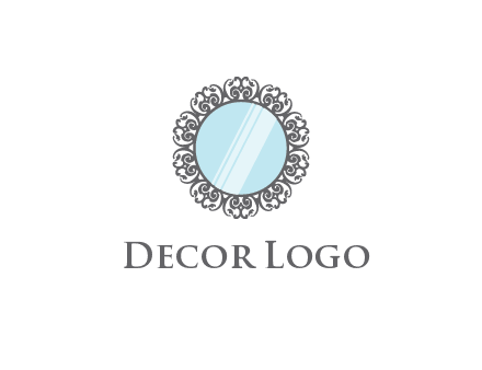 round mirror wall decoration logo