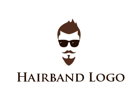 man with well-groomed hair, beard and mustache for grooming services or barber shop logo