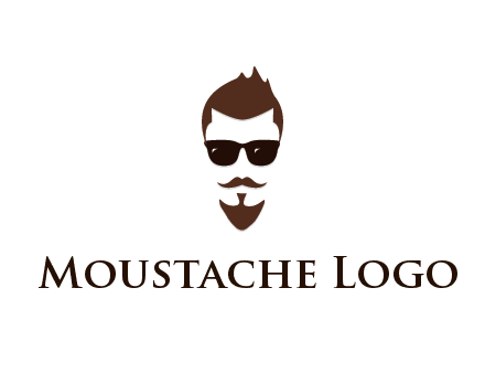 man with well-groomed hair, beard and mustache for grooming services or barber shop logo