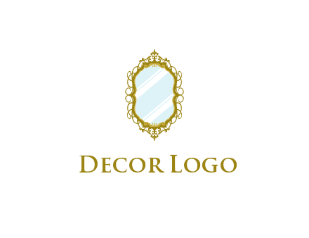 wall mirror for home decor or interior design logo