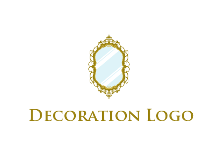 wall mirror for home decor or interior design logo