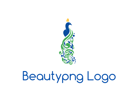 peacock illustration for beauty logo