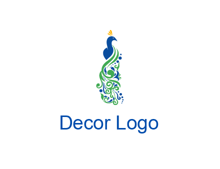 peacock illustration for beauty logo