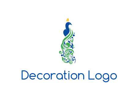 peacock illustration for beauty logo