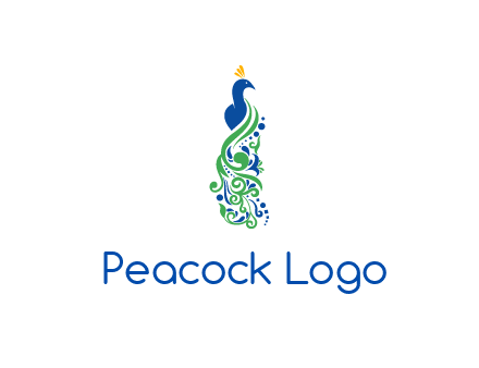 peacock illustration for beauty logo