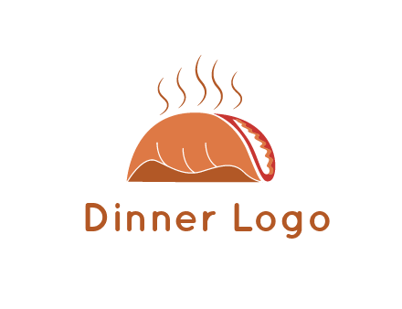 steam rising from taco for Mexican food logo